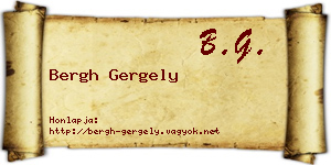 Bergh Gergely névjegykártya